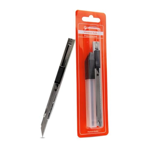 Luxshield Cúter de Acero Inoxidable con 10 Cuchillas Ultraafiladas de 30° - Cuchillas para Películas/Arquitectos/Gráficos/Cubrir Coches