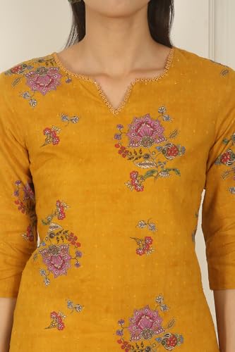 Image of W for Woman Swiss Dot Textured Cotton Straight Kurta