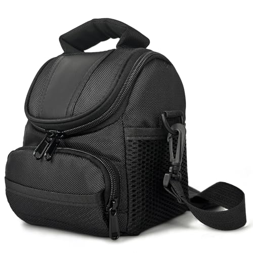 Kommodum - Borsa Fotografica SLR Borsa Macchina Fotografica Custodia Fotocamera per Reflex Compatta Videocamera a Stile Fondina Resistente agli Urti Tracolla Regolabile Nero km22