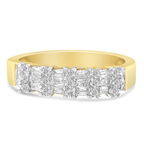 Original Classics 14K Yellow Gold Baguette and Round Diamond Ring Band (0.75 Cttw, H-I Color, SI1-SI2 Clarity) - Size 7-1/4