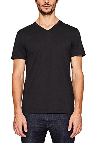 ESPRIT V-Neck Basic T-Shirt, Nero (001/Black 2)