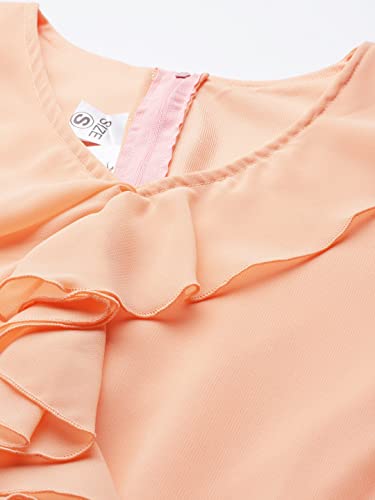 Image of Aarika Womens Peach Color Georgette Solid Middi