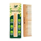 Hair Comb - Natural Wood with Anti-Static & No Snag Handmade Organic Neem Comb with Fine Tooth for Head Hair, Moustaches, Beard (DualTooth)