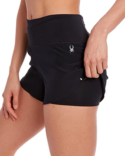 Spyder Women's Athletic Shorts - Active Performance Running Gym Shorts With Compression Liner (S-Xl), Size Small, Black #TOP1