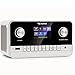 Produktbild Auna Radio für Küche & Bad, DAB-Radio mit Bluetooth, DAB/DAB+/FM, TFT Display, Wecker, Retro-Design mit Netzstecker 15W