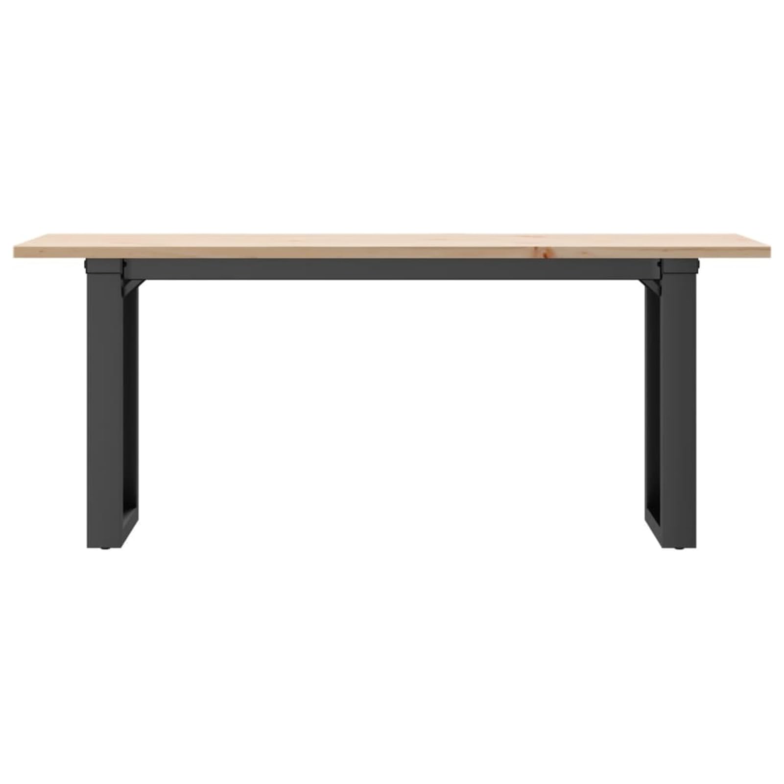 Table basse en bois de pin massif et acier 110cm - Structure en O