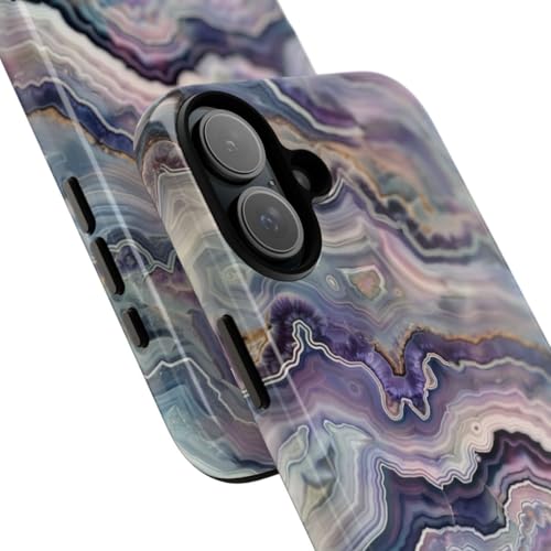 Coque géode violette et bleue iPhone 16 Plus finition brillante luxe - 2