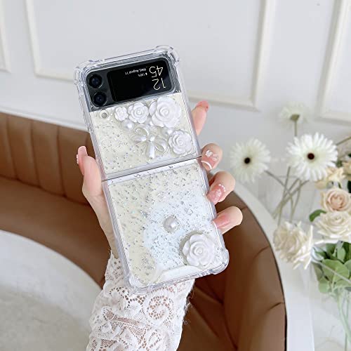 Coque Transparente pour Samsung Z Flip 3 5G Étui Antichoc Paillettes Z Flip 4 1