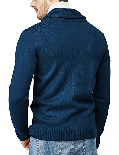 H2H Mens Casual Comfortable Fit Cardigan Sweater Shawl Collar Soft Fabric3