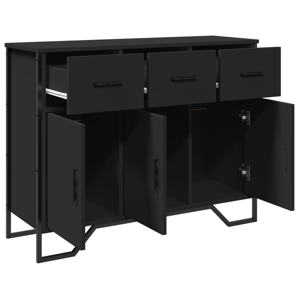 vidaXL Szafka, czarna, 97x32,5x74,5 cm, materiał drewnopochodny