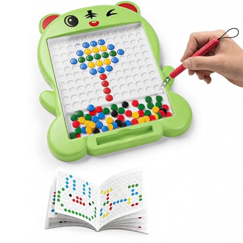 Image of Magnetic Drawing Board for Kids with 80 Beads & Magnetic Pen | Big Size Magnetic Doodle Board | Educational Learning Toy, Drawing & Creativity for Boys & Girls (Multicolor) (Green Parrot Medium)