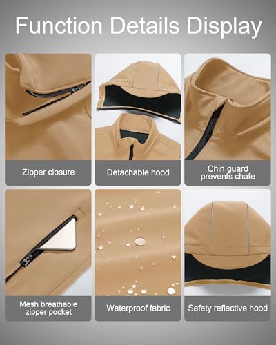 Image of CREATMO US Men's Casual Lightweight Warm Thin Outerwear Vest Windbreaker Sleeveless Jacket With Removable Hood