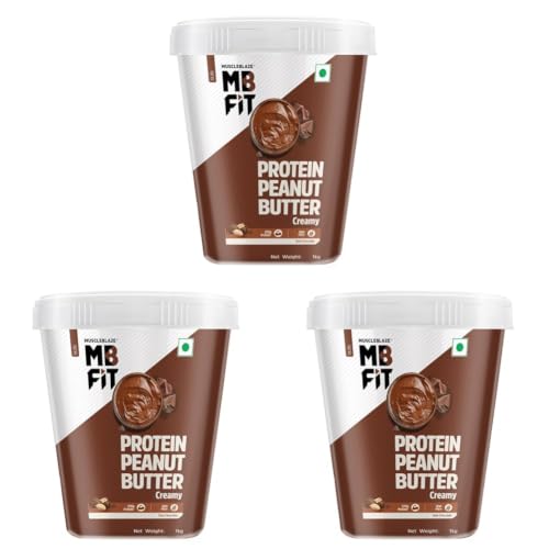 Image of MuscleBlaze Fit High Protein Peanut Butter, Creamy (Dark Chocolate Spread, 1kg) | 27g Protein | With Pea Protein & Whey Protein Concentrate | Fit Pack (Pack of 3)