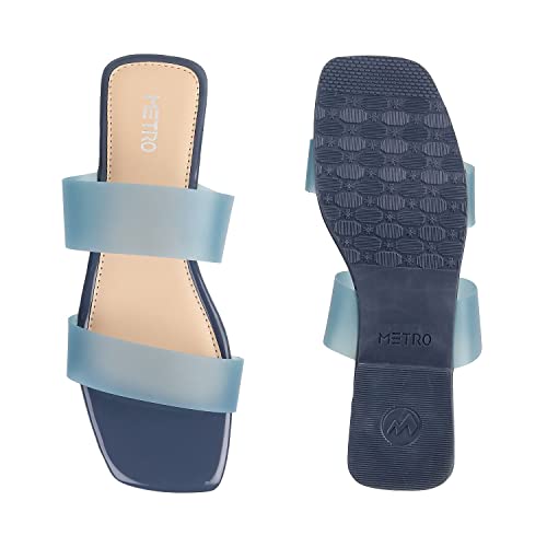 Image of Metro Women Synthetic Leather Flat Slip-on Fashion Sandal