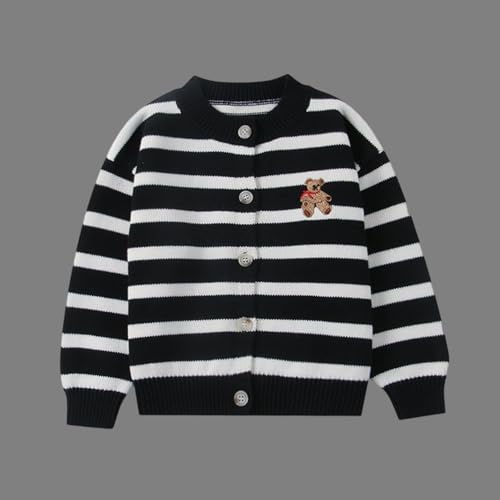Boys Girls Striped Cardigan Sweaters Button Down Long Sleeve Knit Toddler Baby Fall Winter Cute Outerwear Coat for 1-8 Years2