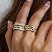 ACLOKOO 4 Pack Interlocked Stackable Rings for Women - 14K Gold Plated Statement 4 Mixed Metals Multi Ring Stack - Cubic Zirconia Two-Toned Connected Bands Stacking Jewelry (4 PACK, 11)