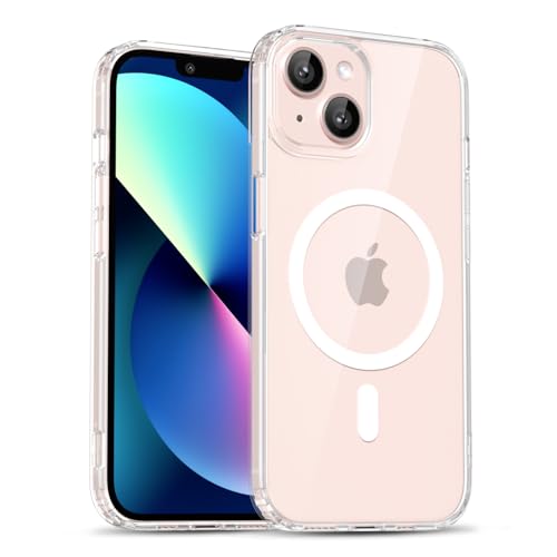 uvcoat for iPhone 13 Case Clear Compatible with Magsafe Case Transparent, Ultra Slim Thin Magnetic Cases Soft Silicone & Hard Plastic Clear Back, Cute Mag Safe Cell Phone Cover, Clear