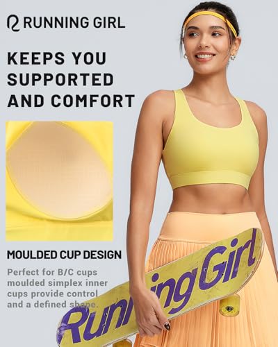 Image of RUNNING GIRL Sports Bra for Women High Support, Molded Cup High Impact Sports Bras with Sewn in Pads Workout Running Bra