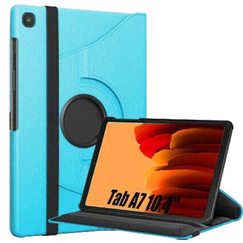 World biz 360° Rotate Case for Galaxy Tab A7 10.4” Case 2022 2020 (SM-T500/ T503/ T505/ T507/T509), Slim Rotation Cover with PC Hard Back Shell Auto Wake/Sleep Function Galaxy Tab A7 (Sky Blue)