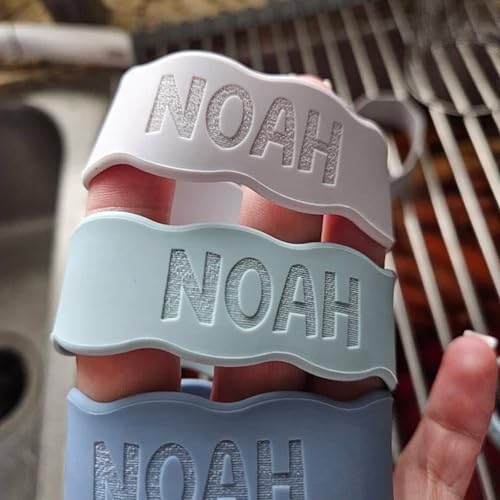 3 Piece Personalized Water Bottle Labels Baby Bottle Labels Straw Cup Labels Back to School Labels Non-Slip Elastic Reusable For Boys and Girls Kindergarten School Summer Camps and more - Thumbnail 7