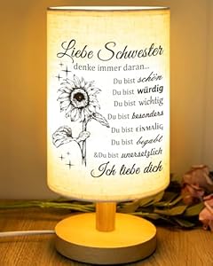 Prstenly Schwesterliebe Tischlampe mit Sonnenblume