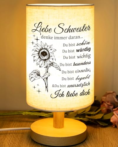 Prstenly Schwesterliebe Tischlampe mit Sonnenblume