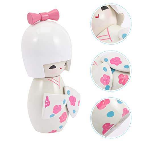 TOYANDONA Japanese Maiko Doll Traditional Japanese Kimono Kokeshi Doll Ornament Wooden Asian Geisha Collectible Figurine Statue for Office Home Party Table Decoration Toy - Image 2