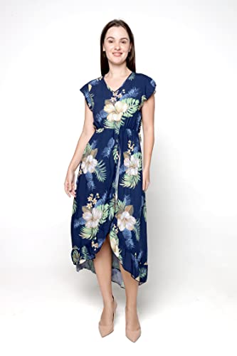 Image of Matchable Family Hawaiian Luau Men Women Girl Boy Clothes in Pineapple Garden Navy