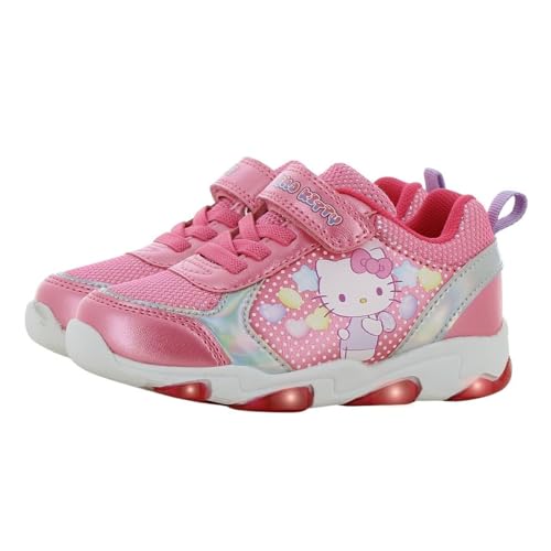 Leomil Hello Kitty Baskets Lumineuses pour Filles Chaussures Enfants 29, Idéal pour l'école et Les Loisirs, Rose