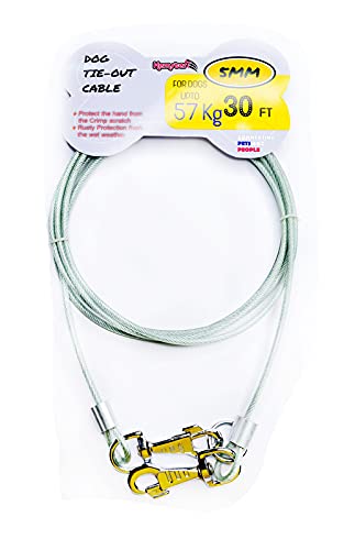 Hemster Agn Dog Tie Out Braided|Stainless Steel Cable|Leash Gray And Rust Protective Vinyl With Fish Line Hook (30Ft|57Kg),?914 cm (B092VHLHQW) Amazon Price History, Amazon Price Tracker