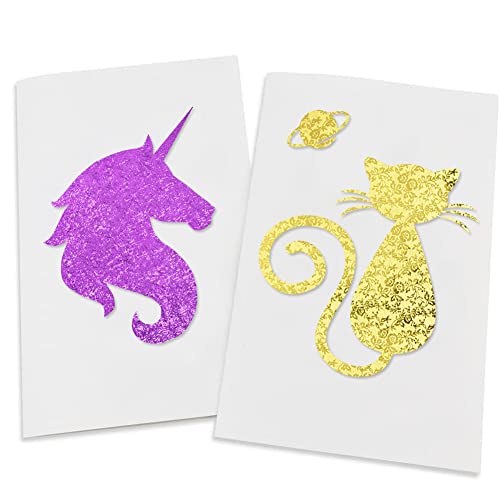 Glitter Embossed Metallic Foil Paper Pack - 50 Sheets Assorted Colors & Designs Sparkly Holographic Premium Construction Paper For Gift Box Wrapping Birthday Party Home Decor Scrapbook #TOP5