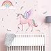 ANHUIB Pegatinas de Pared Unicornio Rosado,Adhesivos Pared Habitación Niños,Pegatinas Decoración de Vinilo Arco Iris Dormitorio Infantiles Decorativas,Estrella Adhesivos de Pared Habitación Bebé Decor