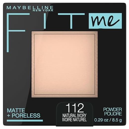Maybelline New York Fit Me Matte + Poreless Pressed Face Powder Makeup, Natural Ivory, 0.29 oz.