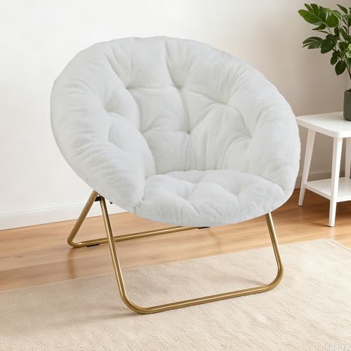 NEWBULIG Comfy Saucer Chairs Soft Lounge Cute Folding Bedroom Living