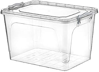 Muddy Hands Heavy Duty Clear Plastic Storage Box with Lid Clip Locking Stackable Container (4.5 Litre)