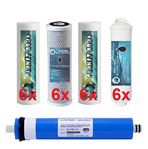 3 Jahres Ersatzfilterset mit 24 Patronen inkl. 75GPD Membrane für 5 Stufen Filteranlagen, Wasserfiltersysteme für Wasserfilter Osmoseanlagen und Trinkwasserfilter sowie Küchen Filter Systeme