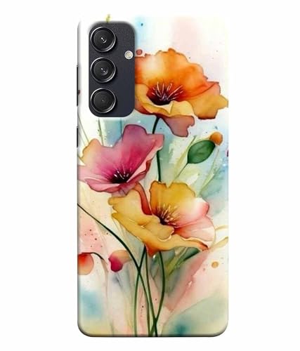 Image of Printed Hard Back Case Cover & Compatible for Samsung Galaxy M55 5G / M55S / F55 5G | Flower Painting Art (Multicolor) - D1187