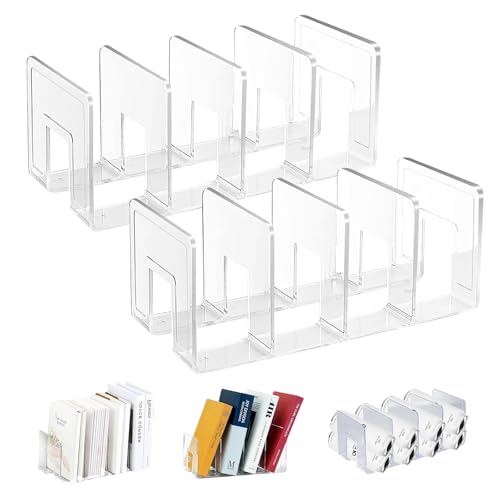 ZYETGH 2 Stück Briefhalter Transparent, Klare Zeitschriftensammler aus Acryl 4 Fächer Acrylbuch Schreibtisch Briefhalter Schreibtisch Aktenordner Organizer für Handtaschen Aufbewahrung