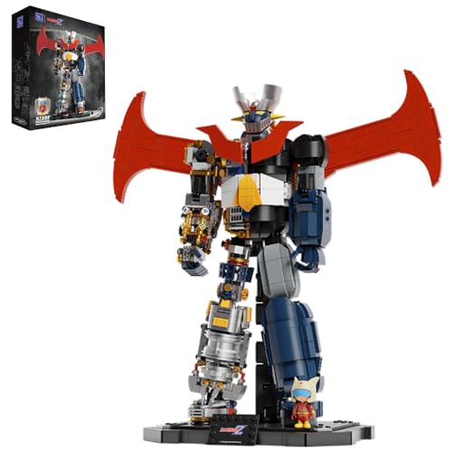 PAN TASY Set de Construction Robot Mecha Mazinger Z 38 cm, Modèle d’Anime Classique Très Détaillé avec Autocollants Métalliques, Articulations Mobiles, Armure Amovible Modes de Combat Transformables