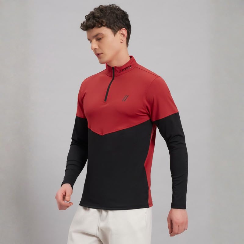 Image of ATICX Polyester Full Sleeve Compression High Turtle Neck Sports Jersey T Shirt for Men - Quick Dry Fit Gym Workout Top for Running, Swimming, Training, Cycling, Football, Badminton