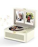 KOVCDVI Portable CD Player Bluetooth Retro Radio with CD-Player with Speaker Support USB & AUX Playback with Remote Control Dust Cover PU Leather White
