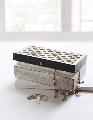 Storeindya SI-US-BWN0009-N Store Indya Indian Hand Crafted Wooden Jewellery Organizer Box thumb #1
