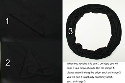 Corciova CORCIOVA-150211106-1 Light Weight Black Solid Colors Infinity Scarf Endless Loop thumb #6
