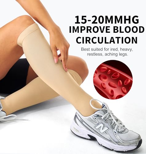 Image of Copper Compression Socks Women & Men Circulation(6 pairs) - Best for Running, Nursing, Hiking, Recovery & Flight Socks