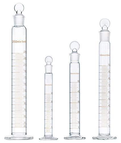 Cilindro graduado de precisión 100ml con tapón de vidrio esmerilado - Vidrio de Borosilicato 3.3 para laboratorio(1000ml)