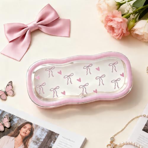 Image of Glasses Case Hard Shell, Clear Eyeglass Case, Cute Holder for Sunglasses and Reading Glasses