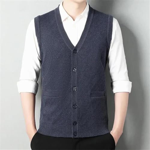 Men's Thickened Sleeveless Knitted Vest Casual Warm Autumn Winter Cardigan Sweater2