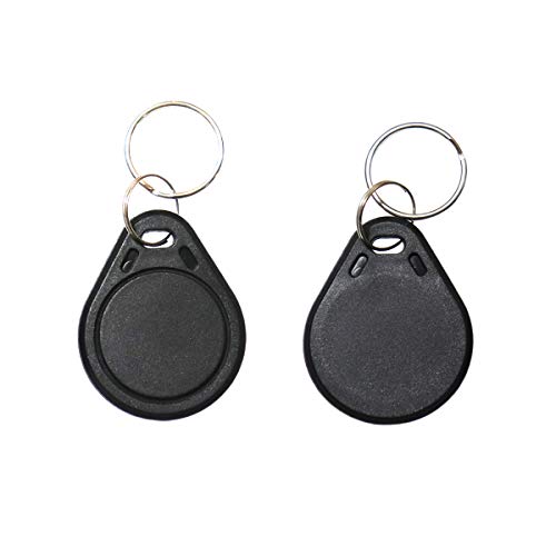 ETEKJOY 100PCS 13.56MHz RFID Key Fob Proximity IC Card ISO14443A Token Tag for Electronic Smart Door Lock, Compatible with MIFARE Classic 1K Card M1, Read-Only (Black)