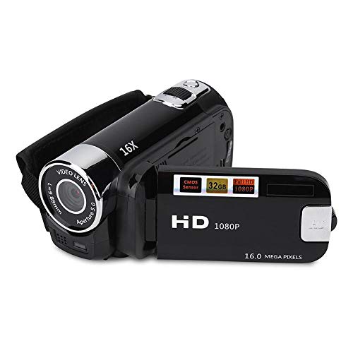 Topiky HD Video Camera Digital Camcorder, Portable Vlog Camera Recorder 1080P 16MP 2.7 inch 270 Degree Rotation LCD Screen 16X Digital Zoom DV Camcorder Support Selfie & Continuous Shooting(Black)
