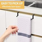 Over The Door Towel Rack, Kitchen Towel Holder Over Cabinet Door Towel Bar Stainless Steel for Cupboard for Kitchen Dish Towel Holder Hanger, 2 Pack (Black) - Image 5